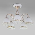 Потолочная люстра со стеклянными плафонами 60107/5 белый с золотом — изображение 3