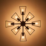 Потолочная люстра лофт с деревянными элементами 70056/8 черный — изображение 5