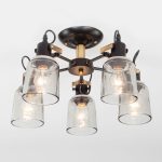 Потолочная люстра со стеклянными плафонами 70111/5 черный — изображение 3