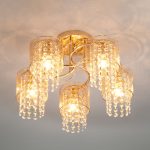 Потолочный светильник с хрусталем и плафонами из металла 30137/5 золото — изображение 2