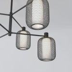 Потолочный светильник с металлическими абажурами и стеклянными плафонами 30191/6 черный — изображение 2