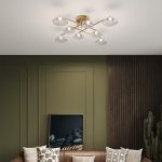 Потолочный светильник с прозрачными стеклянными плафонами 50389 LED латунь — изображение 2