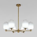 Потолочный светильник со стеклянными плафонами 60161/6 латунь