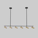 Потолочный светодиодный светильник с поворотным механизмом 20252/6 LED черный/латунь