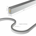 Гибкий неон LS001 220V 9.6W 120Led 2835 IP67 односторонний синий, 50 м — изображение 6