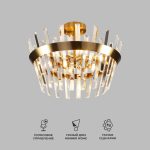 Умная хрустальная потолочная люстра 10111/5 золотая бронза/прозрачный хрусталь Strotskis — изображение 2