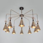 Умная люстра в стиле лофт 316/10 латунь / черный