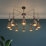 Умная люстра в стиле лофт 316/10 латунь / черный — изображение 5