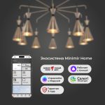 Умная люстра в стиле лофт 316/10 латунь / черный — изображение 4