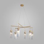 Умная подвесная люстра с хрусталем 60163/6 латунь