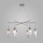 Умная подвесная люстра с хрусталем 60163/6 никель