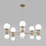 Умная подвесная люстра с плафонами 30182 латунь