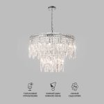 Умная подвесная люстра с прозрачным хрусталем 60160 хром — изображение 2