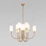 Умная подвесная люстра с тканевыми абажурами 60164/10 латунь