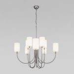 Умная подвесная люстра с тканевыми абажурами 60164/10 никель