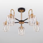 Умная потолочная люстра с хрусталем в стиле лофт 70090/5 черный