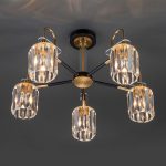 Умная потолочная люстра с хрусталем в стиле лофт 70090/5 черный — изображение 3