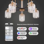 Умная потолочная люстра с хрусталем в стиле лофт 70090/5 черный — изображение 4