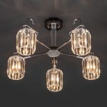 Умная потолочная люстра с хрусталем в стиле лофт 70090/5 графит — изображение 4