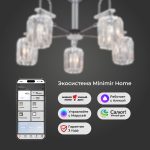 Умная потолочная люстра с хрусталем в стиле лофт 70090/5 графит — изображение 5