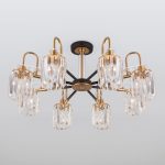 Умная потолочная люстра с хрусталем в стиле лофт 70090/8 черный