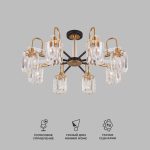 Умная потолочная люстра с хрусталем в стиле лофт 70090/8 черный — изображение 2