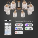 Умная потолочная люстра с хрусталем в стиле лофт 70090/8 черный — изображение 5