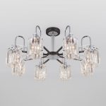 Умная потолочная люстра с хрусталем в стиле лофт 70090/8 графит