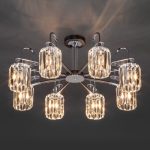 Умная потолочная люстра с хрусталем в стиле лофт 70090/8 графит — изображение 4