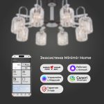 Умная потолочная люстра с хрусталем в стиле лофт 70090/8 графит — изображение 5