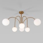 Умная потолочная люстра с плафонами 30177/6 латунь