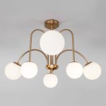Умная потолочная люстра с плафонами 30177/6 латунь — изображение 3