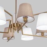 Умная потолочная люстра с тканевыми абажурами 60149/8 латунь — изображение 3