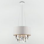 Умный подвесной светильник с хрусталем Eurosvet Amantea 10122/6 10122/6 белый/прозрачный хрусталь Strotskis Smart (10106/6)