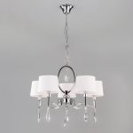 Умный потолочный светильник с хрусталем 10127/5 хром/прозрачный хрусталь Strotskis Smart (10093/5)