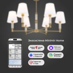 Умный потолочный светильник 60145/6 латунь — изображение 4