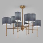 Умный потолочный светильник с тканевыми абажурами 60162/8 латунь