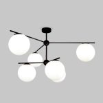 Умный потолочный светильник со стеклянными плафонами 60147/6 черный