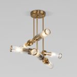 Умный потолочный светильник со стеклянными плафонами 60166/6 латунь — изображение 3