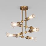 Умный потолочный светильник со стеклянными плафонами 60166/8 латунь — изображение 2