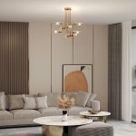 Умный потолочный светильник со стеклянными плафонами 60166/8 латунь — изображение 5