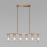 Умный потолочный светильник со стеклянными плафонами 60166 латунь