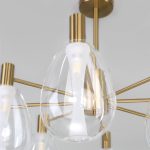 Умный потолочный светильник со стеклянными плафонами 60175/8 латунь Smart — изображение 3