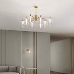 Умный потолочный светильник со стеклянными плафонами 60175/8 латунь Smart — изображение 5