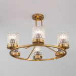 Потолочная люстра со стеклянными плафонами 60127/6 латунь — изображение 3