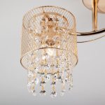 Потолочный светильник с металлическими плафонами и хрусталем 30137/3 золото — изображение 4