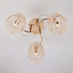 Потолочный светильник с металлическими плафонами и хрусталем 30137/3 золото — изображение 5