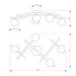 Потолочный светильник со стеклянными плафонами 502001/5 латунь — изображение 4
