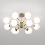 Потолочный светильник со стеклянными плафонами 502002/12 латунь