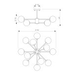 Потолочный светильник со стеклянными плафонами 502002/12 латунь — изображение 3